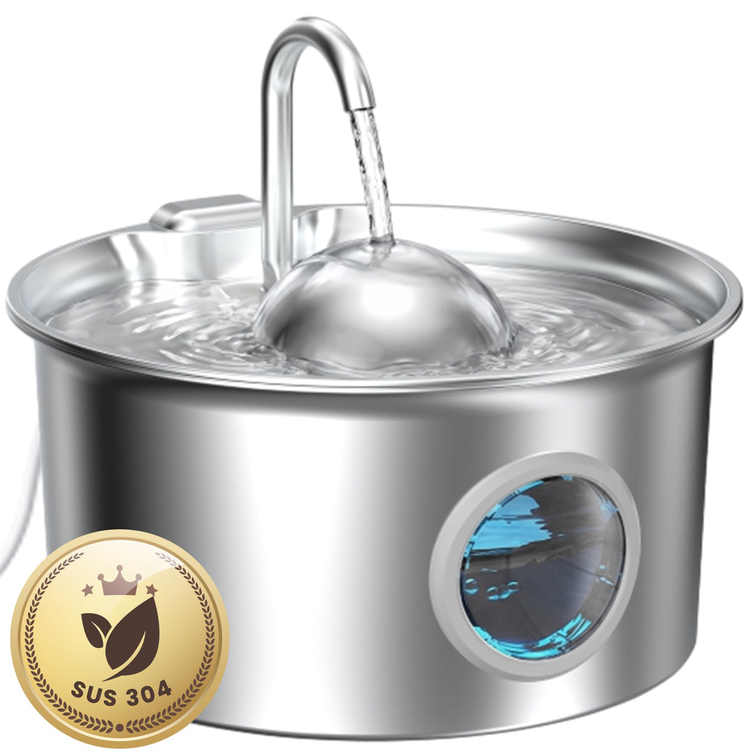 Katzenbrunnen Edelstahl Trinkbrunnen für Katze: Katzen Trinkbrunnen - 2.6L Wasserbrunnen für Katzen