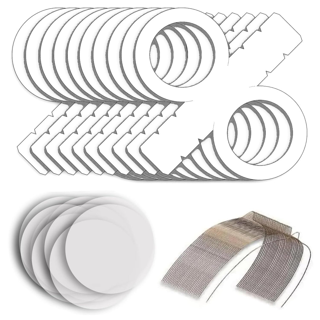Laternen Bastelset für runde Laternen, 10 weisse Rohlinge, 20 runde Transparentpapierzuschnitte, 10