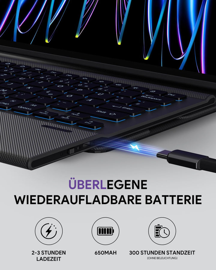 Doohoeek Schutzhülle mit Tastatur für iPad Air 13 2025(M3)/2024(M2), iPad Pro 12,9 Zoll 6./5./4./3.