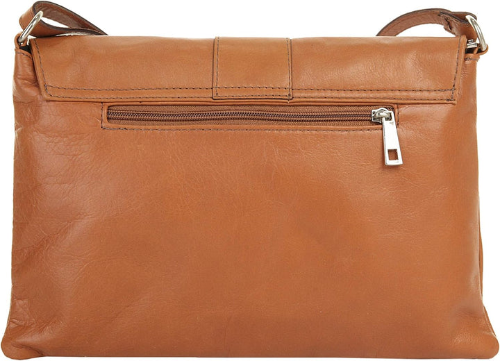 Umhängetasche Echt Leder Damen Made in Italy, Schultertasche, Handtasche mit Handyfach, Crossbody Ba