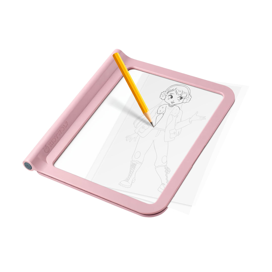 KIDYWOLF - KIDYDRAW PRO FASHION - Leuchttisch Kinder & Modedesign Set - LED Zeichentafel Wiederaufla