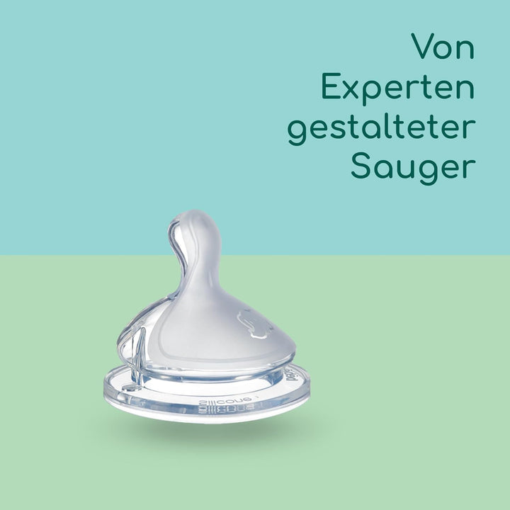 Bebeconfort Physio Air komplettes Flaschenset, Babyflaschen, 0+ Monate, mit 6 Babyflaschen, einem Sc