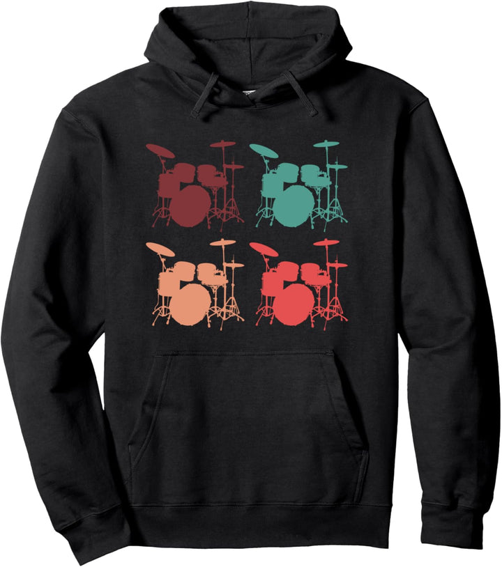 Schlagzeuger Drumsticks Drummer Trommler Retro Vintage Pullover Hoodie