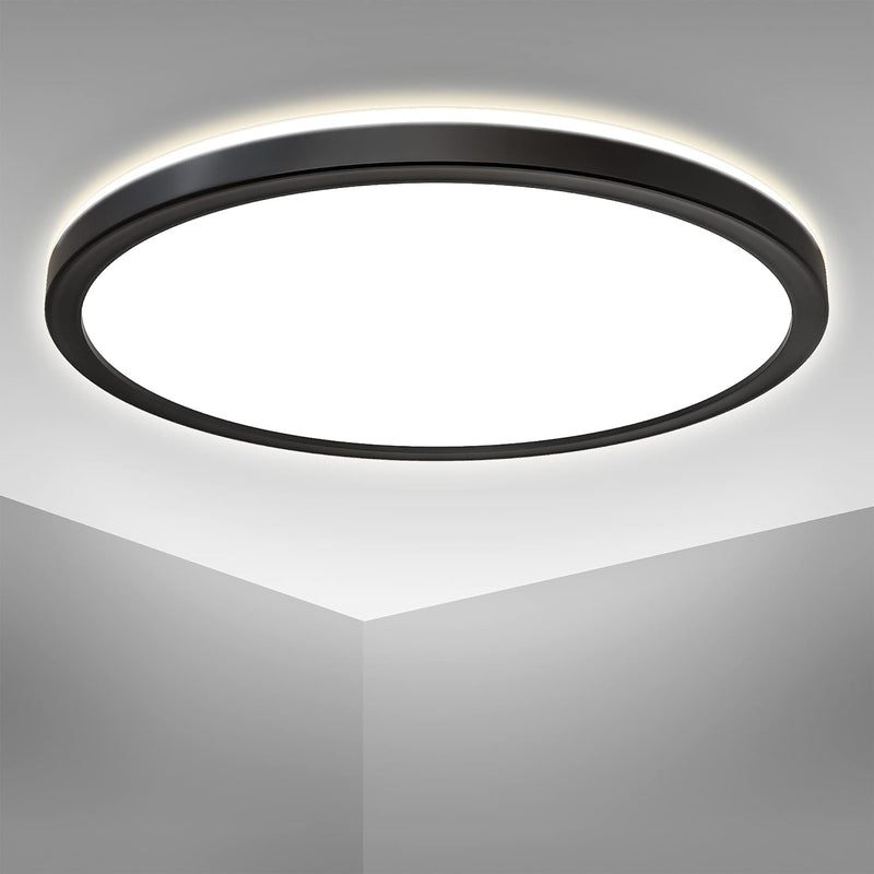 B.K.Licht - LED Deckenlampe mit indirektem Licht, ultraflach, neutralweisse Lichtfarbe, LED Panel, L