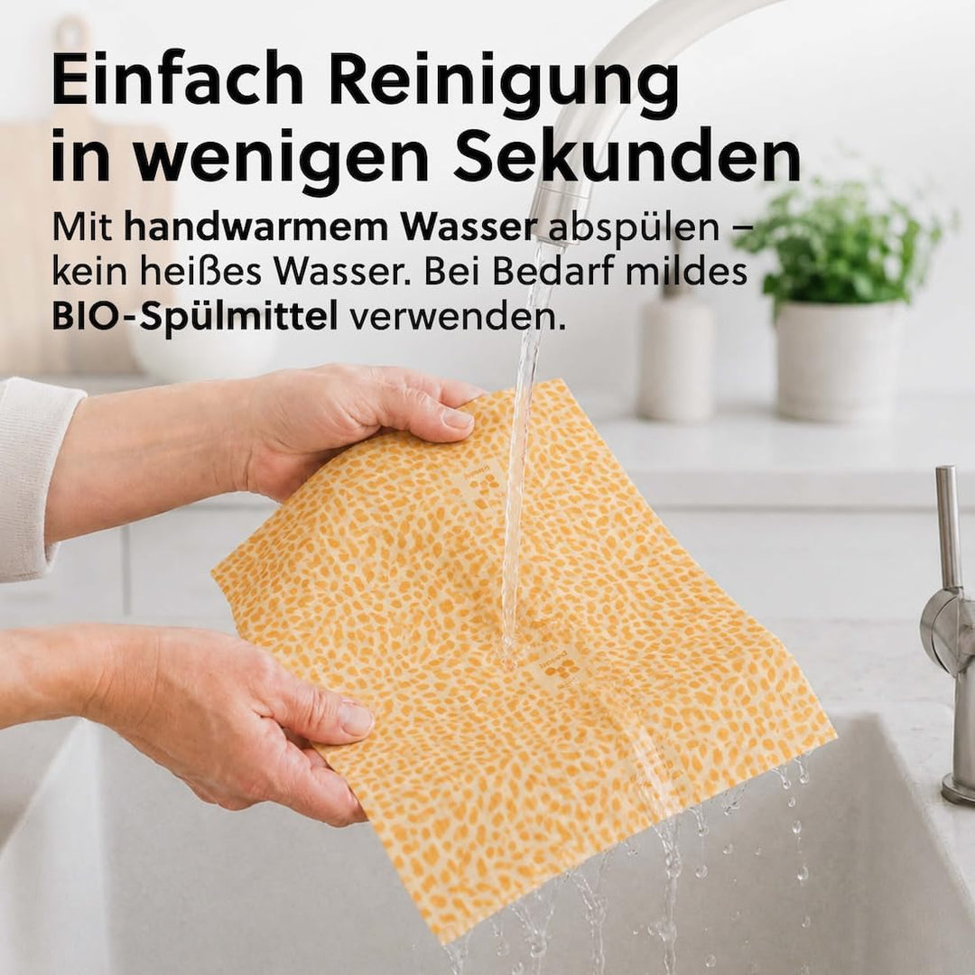 beegut BIO Bienenwachstücher Rolle 100x35cm, Nachhaltige & wiederverwendbare Frischhaltefolie zum se