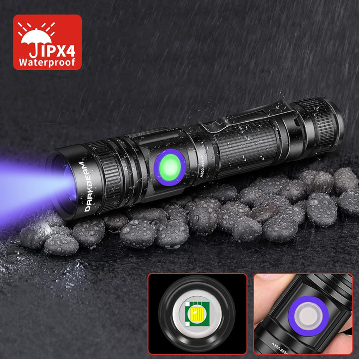 DARKBEAM UV Taschenlampe uv Lampe 395nm Licht USB Aufladbar, Woodsche Lampe Schwarzlichtlampe Klein