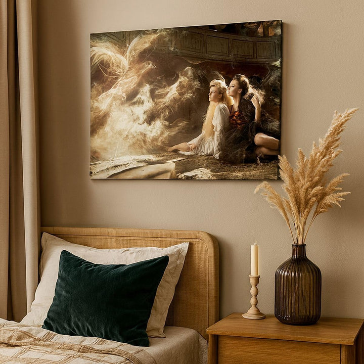 ARTTOR Bilder auf Leinwand Vogel Körper Mode Blume Leinwandbild 70x50cm Wandbilder Dekoration Wohnzi