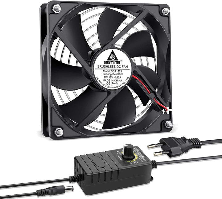 GDSTIME 12V 120mm Lüfter 120mm Gehäuselüfter mit Geschwindigkeitskontrolle AC 220V - 240V Lüfter 300