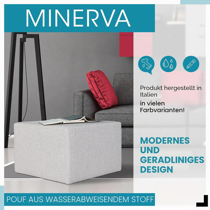 Deshome Pouf hocker Fussstütze 63x63x44 cm Wasserabweisender Stoff: Modernes Design Pouf für Sofa Wo