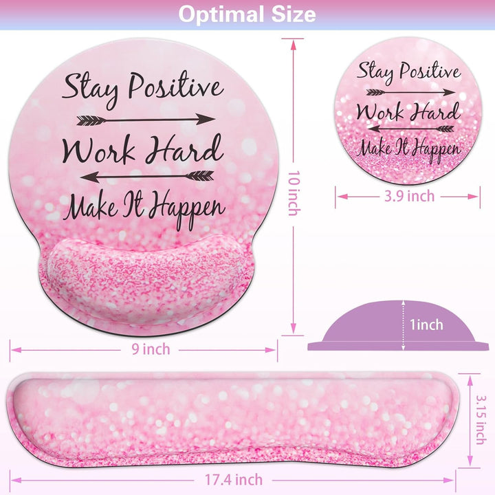 3-in-1 Mousepad Set,Acezeek Handballenauflage Tastatur,Mauspad mit Gelkissen,Cup Pad,Ergonomisches M