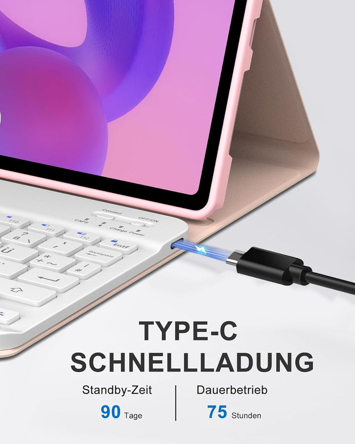 Occtingkind Hülle mit Tastatur für Lenovo Idea Tab 11" 2025 TB-336FU/336ZU &amp; Motorola Moto Pad 60 Ne