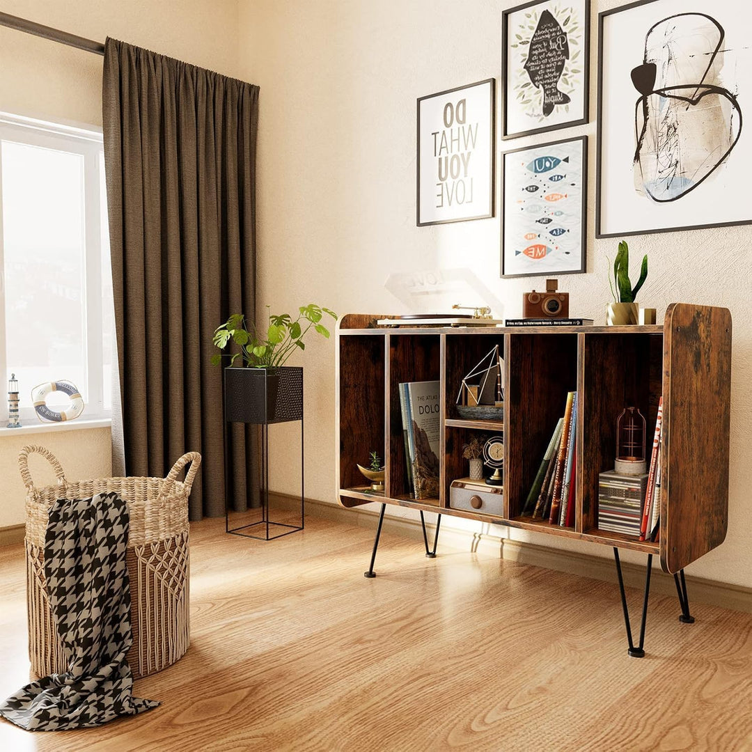 Plattenspielerständer Mit Aufbewahrung, Plattenspieler Regal, Plattenspielertisch, Schallplatten Auf