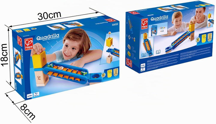 Hape E6009 - Quadrilla Vertigo, Kugelbahn, Konstruktionsspielzeug, aus Holz, ab 4 Jahren &amp; 6022 - Kl