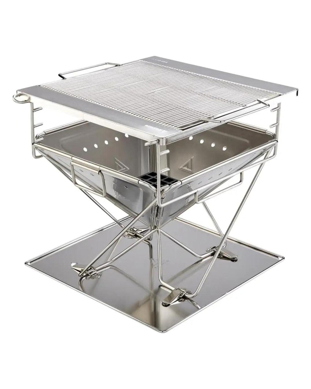 Katla Grill L I 45 x 44 x 45 cm I kompakter Holzkohlegrill aus Edelstahl für Camping & Garten I idea