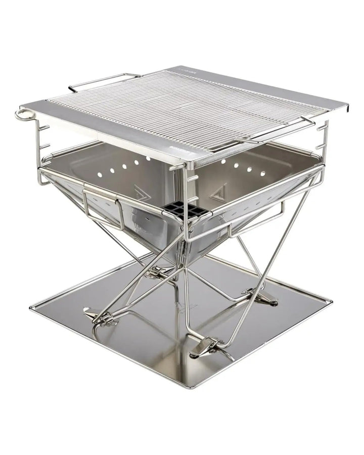Katla Grill L I 45 x 44 x 45 cm I kompakter Holzkohlegrill aus Edelstahl für Camping & Garten I idea