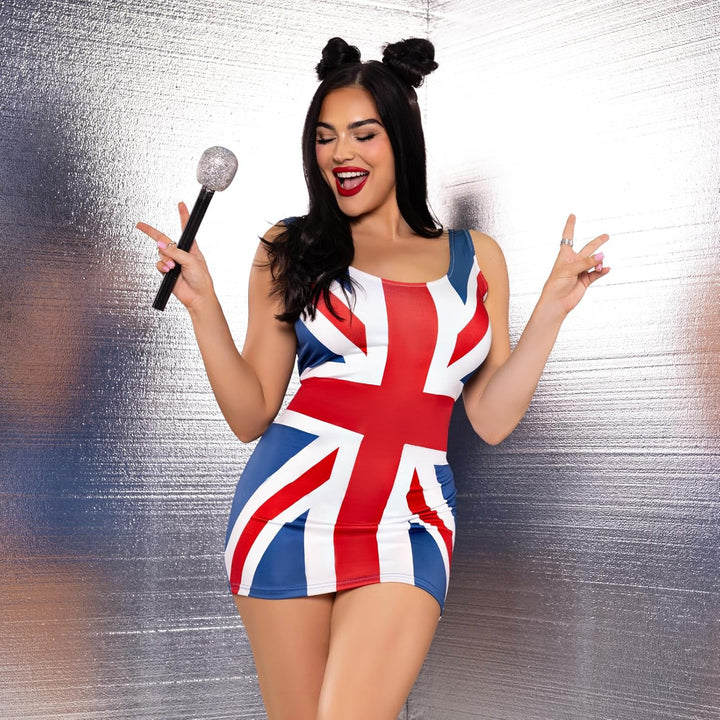 Leg Avenue Damen-Kleid mit britischer Flagge S-M, S-M
