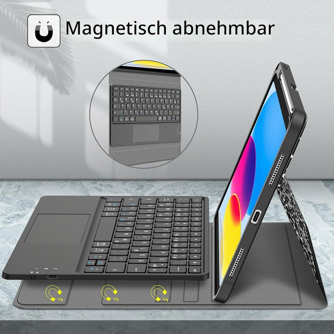 FINTIE Tastatur Hülle für iPad 11. Generation 2025 11", iPad 10. Generation 2022 10.9" Schutzhülle m