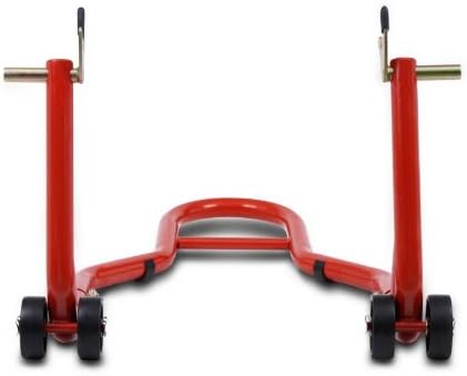 ConStands Mover II Racing - Motorrad Montageständer für Aprilia RS 125 Rot Hinten Rangierhilfe Hinte