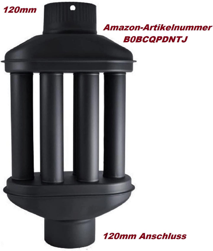 UZMAN Abgaswärmetauscher 120mm / 130mm Warmlufttauscher 6 Rohre, Kaminrohr, Rauchrohr, Rauchgaskühle