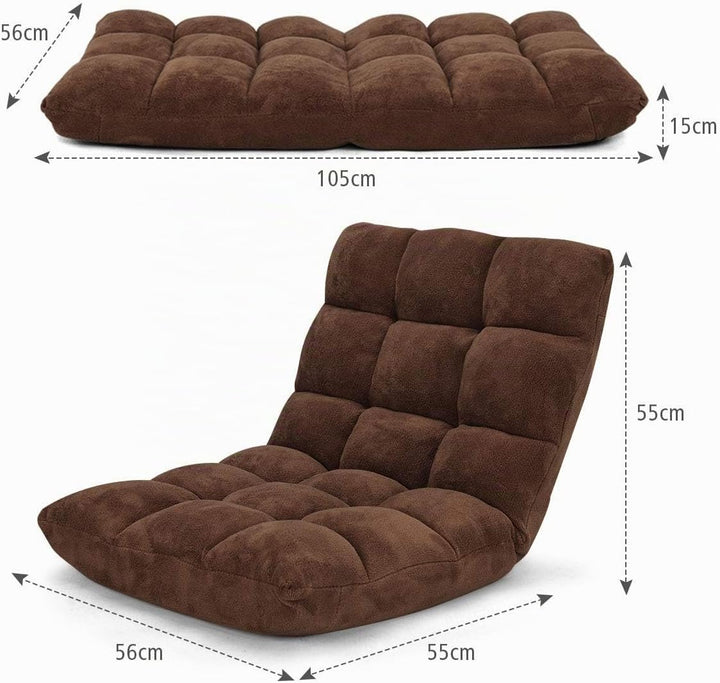 LIFEZEAL Bodenstuhl gepolstert, Bodensessel Bodensofa mit Verstellbarer Rückenlehne, Meditationsstuh