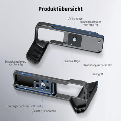 NEEWER X-T5 L Griff, kompatibel mit Fujifilm, Metall L Platte mit Silikongriff, Auslöser, verdrehsic