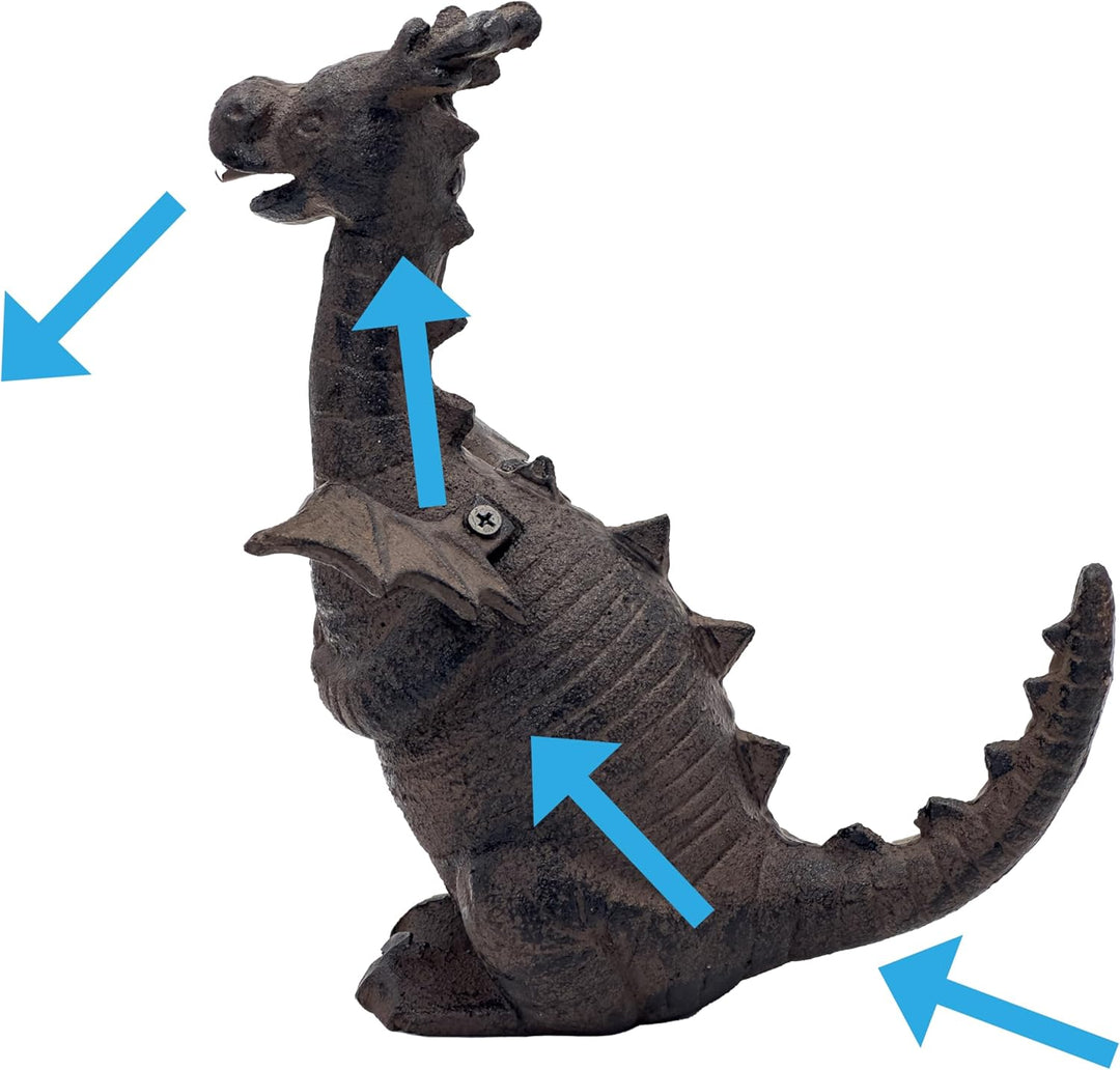 Wasserspeier Drache Figur - Drachen Deko Garten - Wasserspiel Garten Deko - Gartenteich Becken Figur