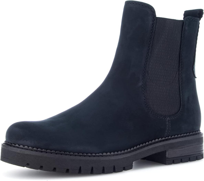 Gabor Damen Chelsea Boots, Frauen Stiefeletten,Komfortable Mehrweite (H) 36 EU Weit Blau Nightblue,