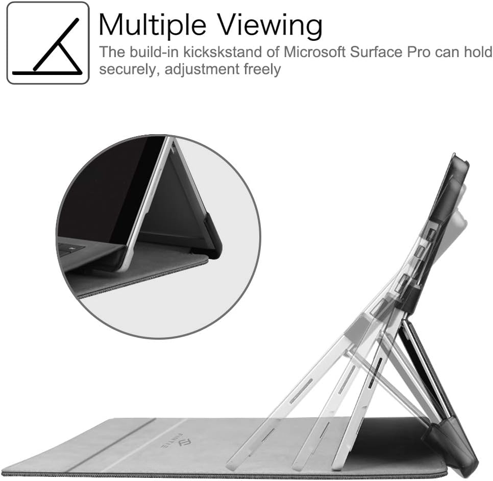 Fintie Hülle für Microsoft Surface Pro 7/7 Plus / 6/5, Business Schutzhülle mit Harter Schale, anpas