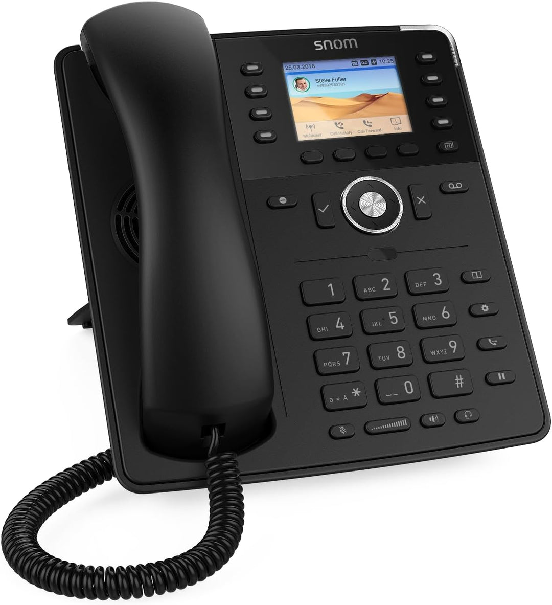 Snom D735 IP Telefon, SIP Tischtelefon (hochauflösendes grafisches 2,7-Zoll-TFT-Display, 32 selbstbe