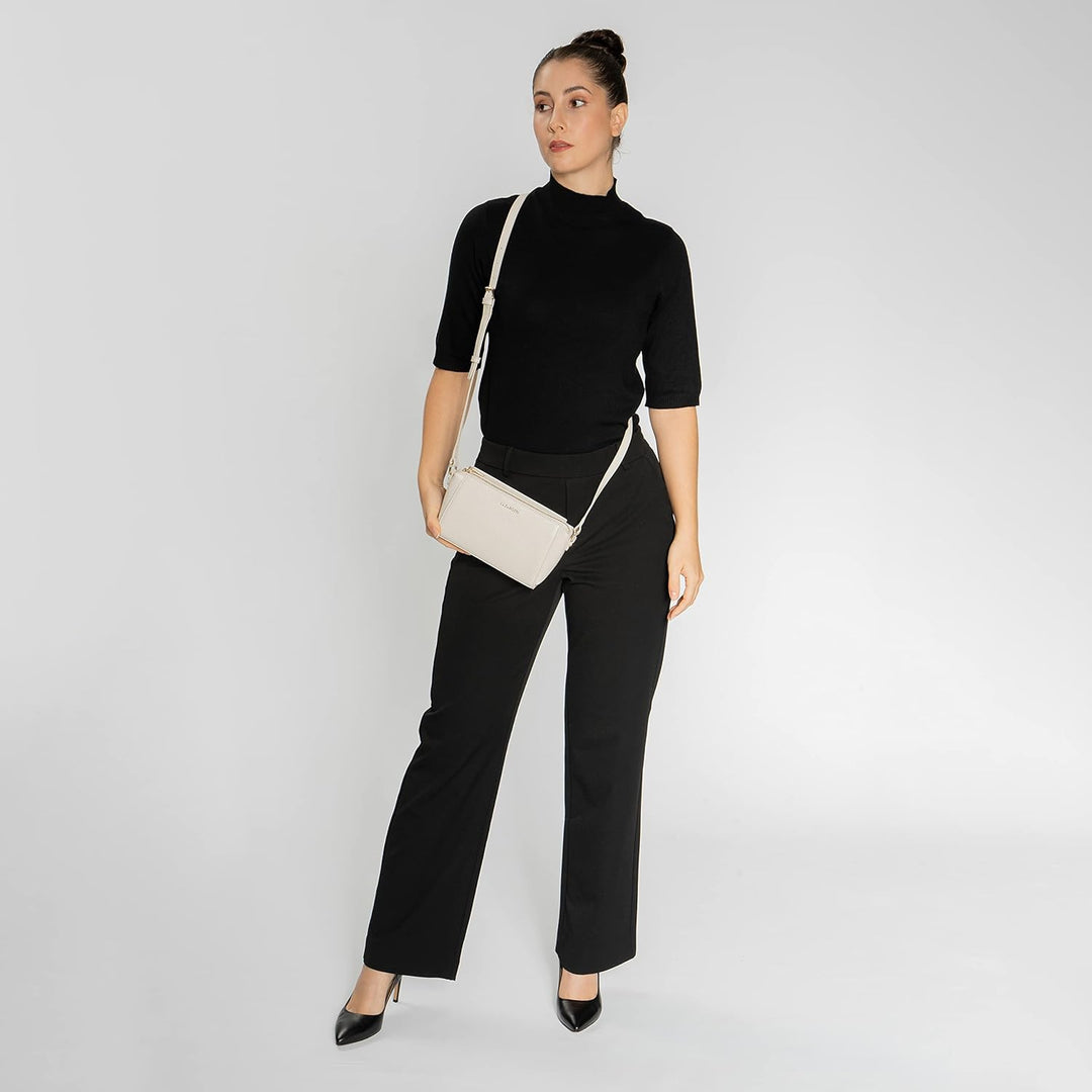 Lazarotti Bologna Leder Umhängetasche Damen | verstellbarer Schultergurt | mittelgrosse Crossbody Ba
