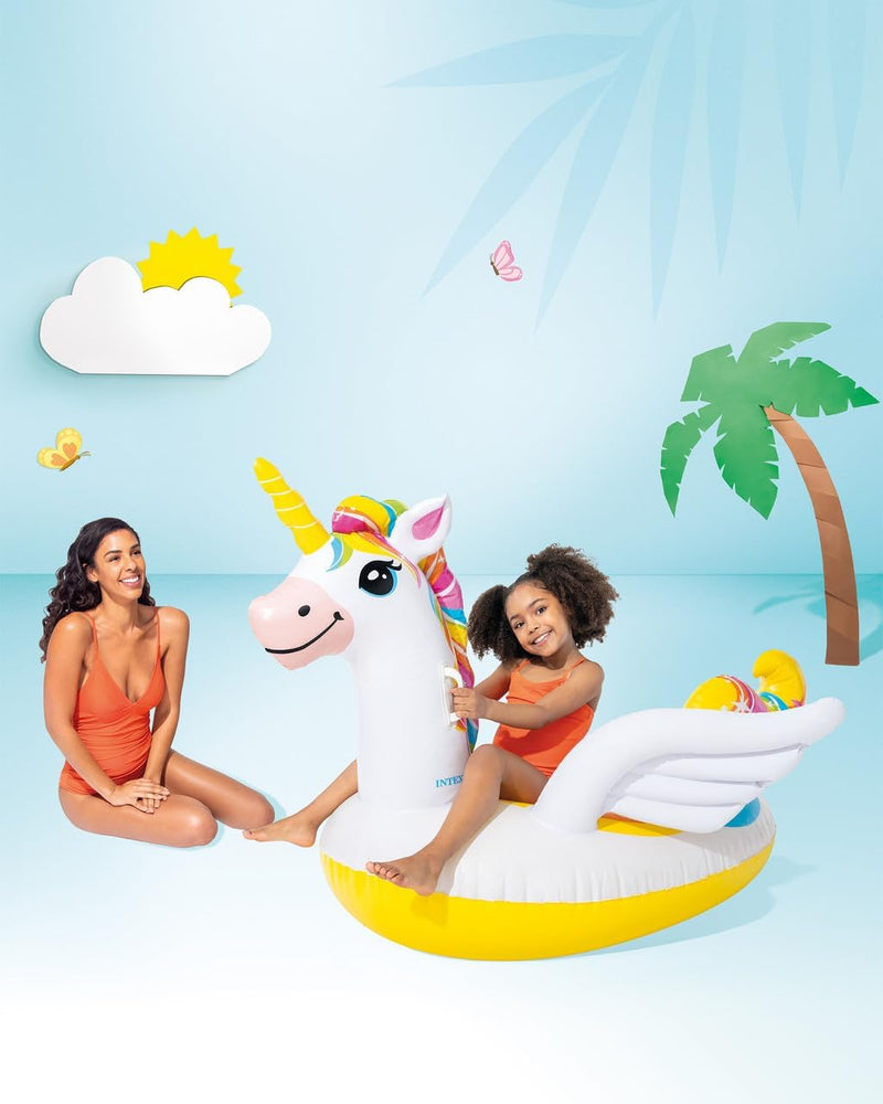 Badeinsel Luftmatratze Einhorn 201x140x97cm für Pool Badesee