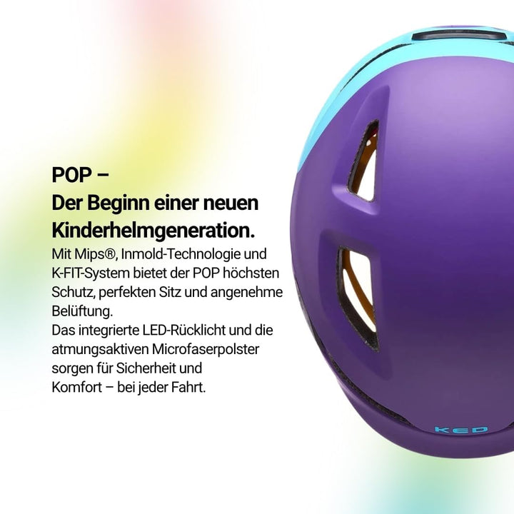 KED Pop MIPS Kinder Fahrrad Helm schwarz/weiss 2023 Violett M (52-56cm), Violett M (52-56cm)