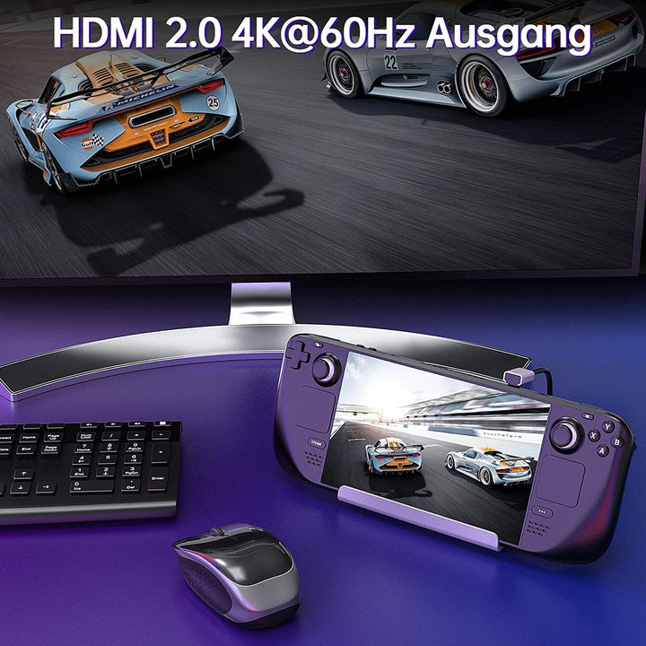 Steam Deck Dock, 7-in-1 Steam Deck Docking Station mit M.2 NVME SSD Gehäuse,HDMI 2.0 4K@60Hz,PD 100W