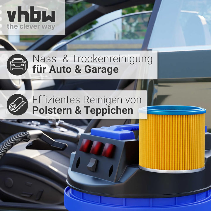 vhbw 1x Faltenfilter kompatibel mit Metabo AS 8000 Staubsauger