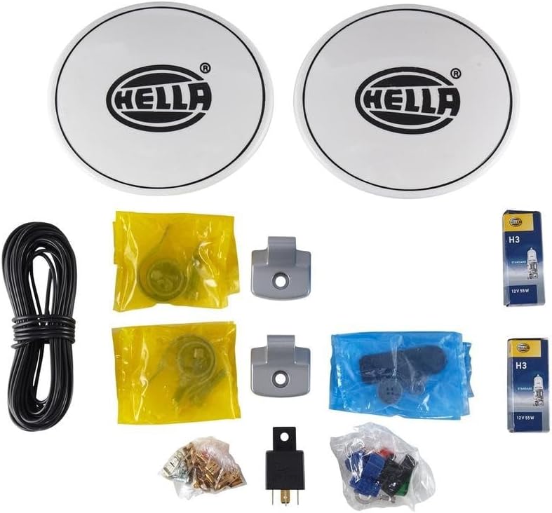 HELLA - FF/Halogen-Fernscheinwerfersatz - Comet FF 200 - 12V - 1F4 007 893-921 mit Elfenbeinfarbigem