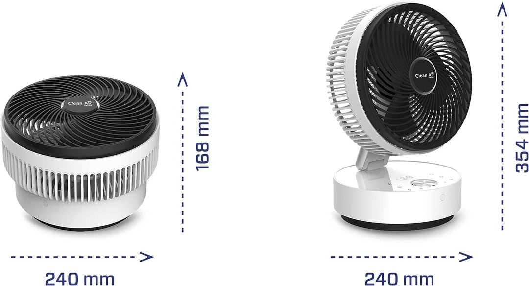 Clean Air Optima CA-404 - Design Zirkulator Ventilator mit Ionisator - Ultraleise automatische Schla
