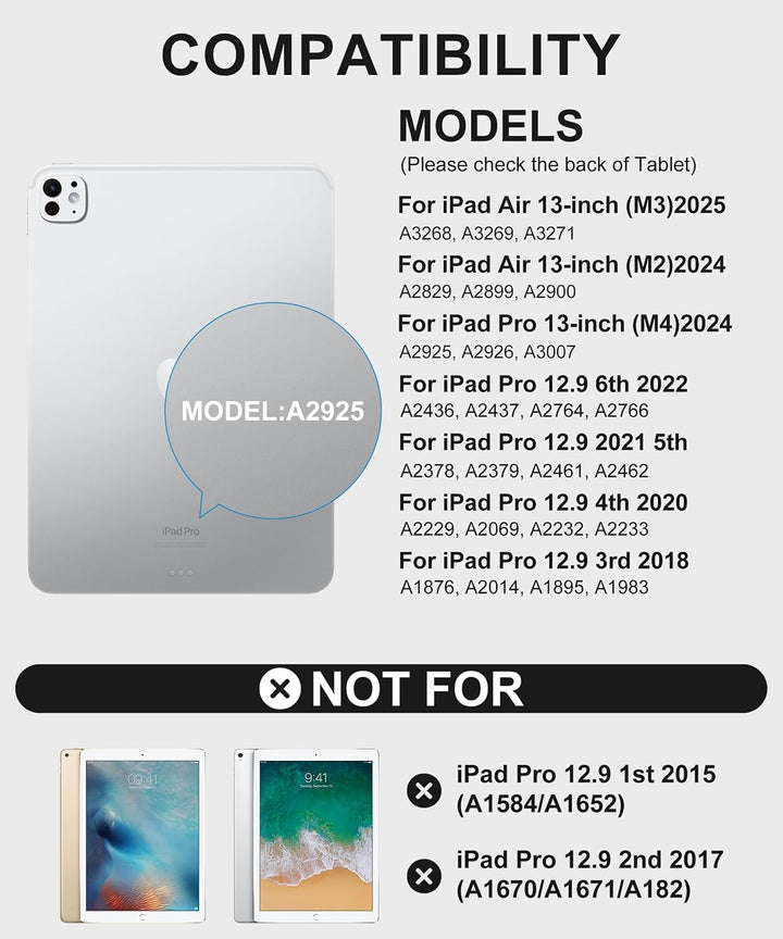 Touchpad-Tastaturhülle für iPad Pro 12.9 2021/2020/2018 [5.,4.,3. Generation], iPad Pro 12.9 Hülle m