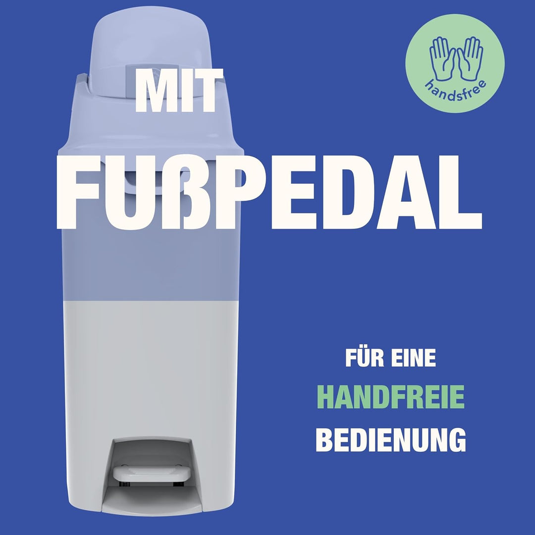 DIAPER CHAMP ONE Medium Handsfree mit Pedal - Windeleimer - geruchsdicht - berührungslose Bedienung