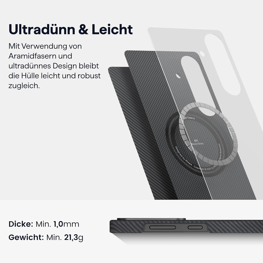 pitaka Hülle für Samsung Galaxy S25 Plus Ultradünne Handyhülle Magnetische und Kratzfeste Schutzhüll