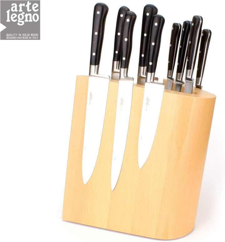 artelegno grand prix curve 83 - Messerblock Messerhalter - bis 10 Kochmesser - Klinge max. 25 cm - m