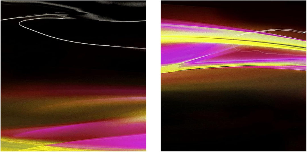 Runa Art Bild Modern Abstrakt - Made in Germany - Wandbilder Schwarz Gelb Rosa 4 Teilig 103242a 100