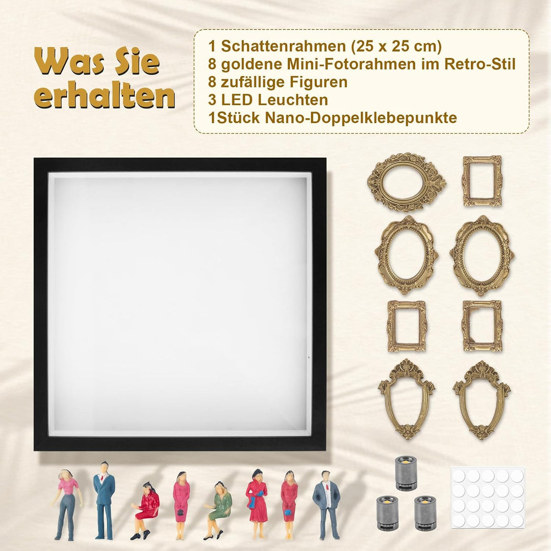 Kitimi Mini Museum Bilderrahmen, DIY Mini Museum Silhouette Box mit LED Licht, DIY Fotospeicher Bild