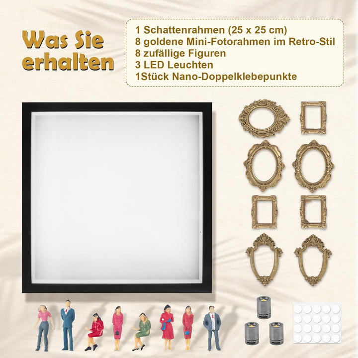 Kitimi Mini Museum Bilderrahmen, DIY Mini Museum Silhouette Box mit LED Licht, DIY Fotospeicher Bild