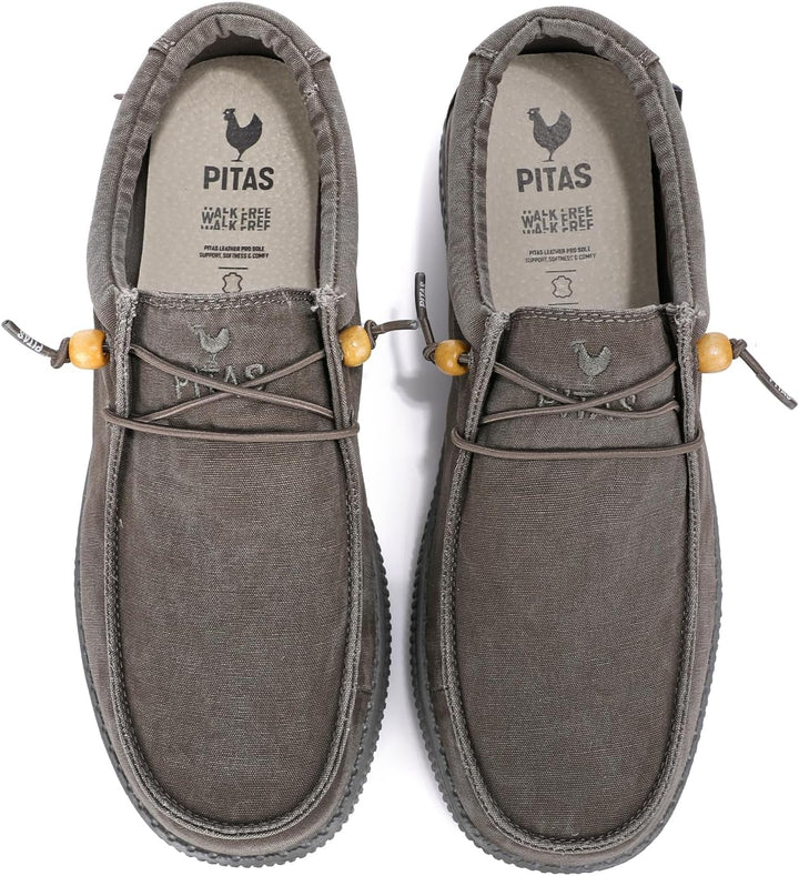 WALK IN PITAS | WP150 WALLABI Washed | Herren Mokassins | Flache Slipper für Männer | Slip on Loafer
