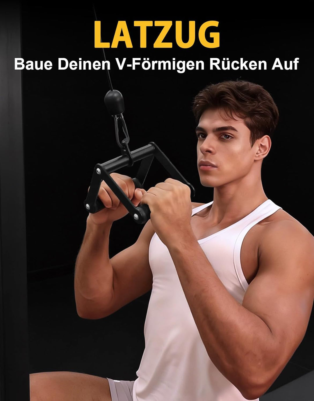 Doppel D Rudergriff Kabelzug Aufsatz, Rutschfester Gummigriff für Fitnessstudio Kabelmaschine, Schwe