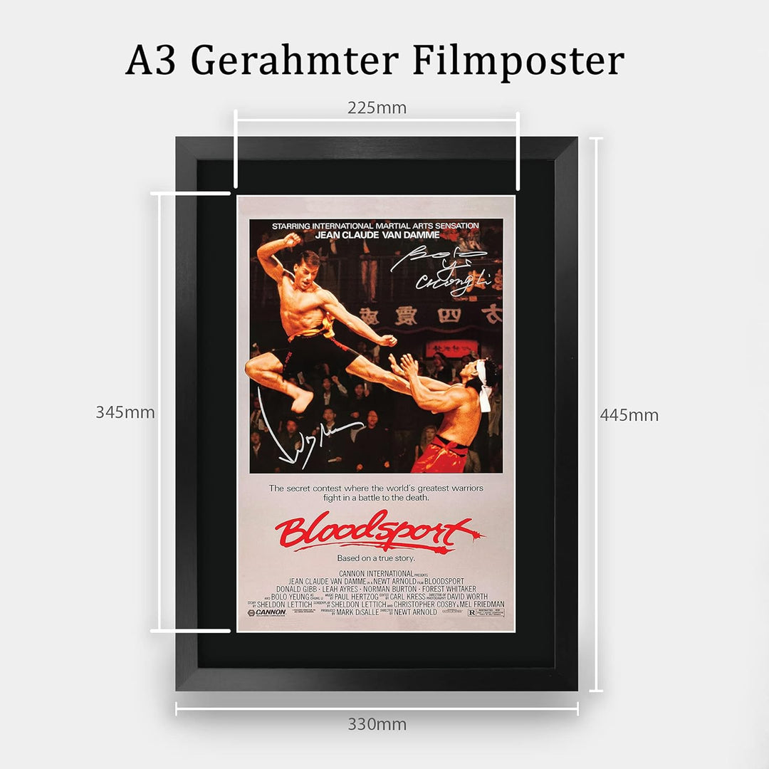 HWC Trading A3 FR Bloodsport Der Cast Jean-Claude Van Damme Geschenke Printed Poster Autogramm Bild