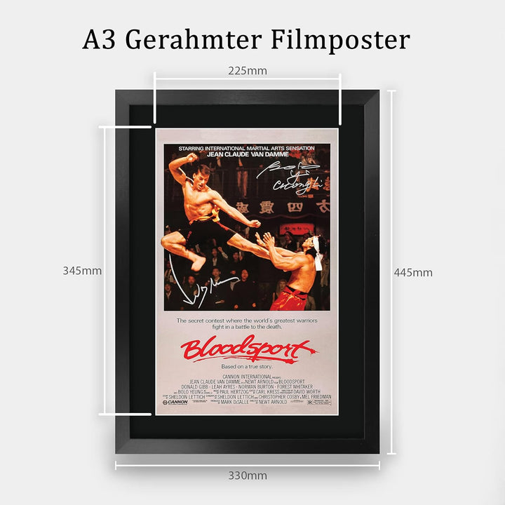 HWC Trading A3 FR Bloodsport Der Cast Jean-Claude Van Damme Geschenke Printed Poster Autogramm Bild