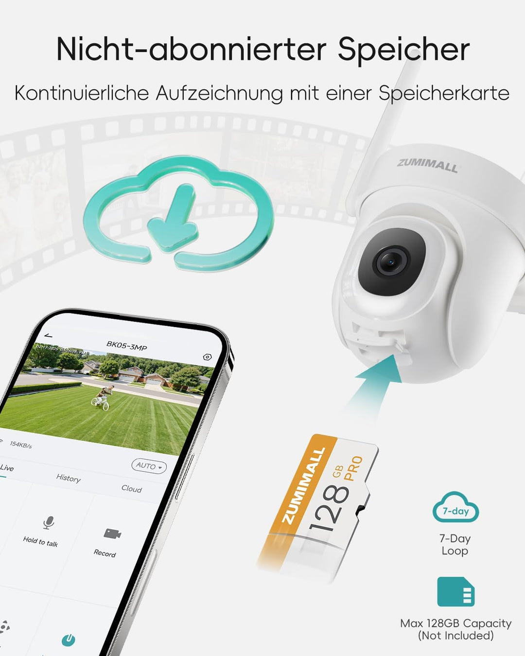 ZUMIMALL Überwachungskamera Aussen WLAN 2K, 5G Kamera überwachung aussen 3MP, WLAN Kamera Outdoor 2,