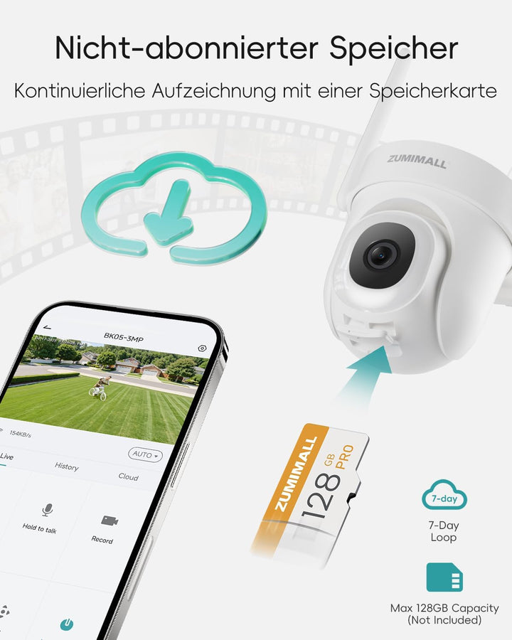 ZUMIMALL Überwachungskamera Aussen WLAN 2K, 5G Kamera überwachung aussen 3MP, WLAN Kamera Outdoor 2,