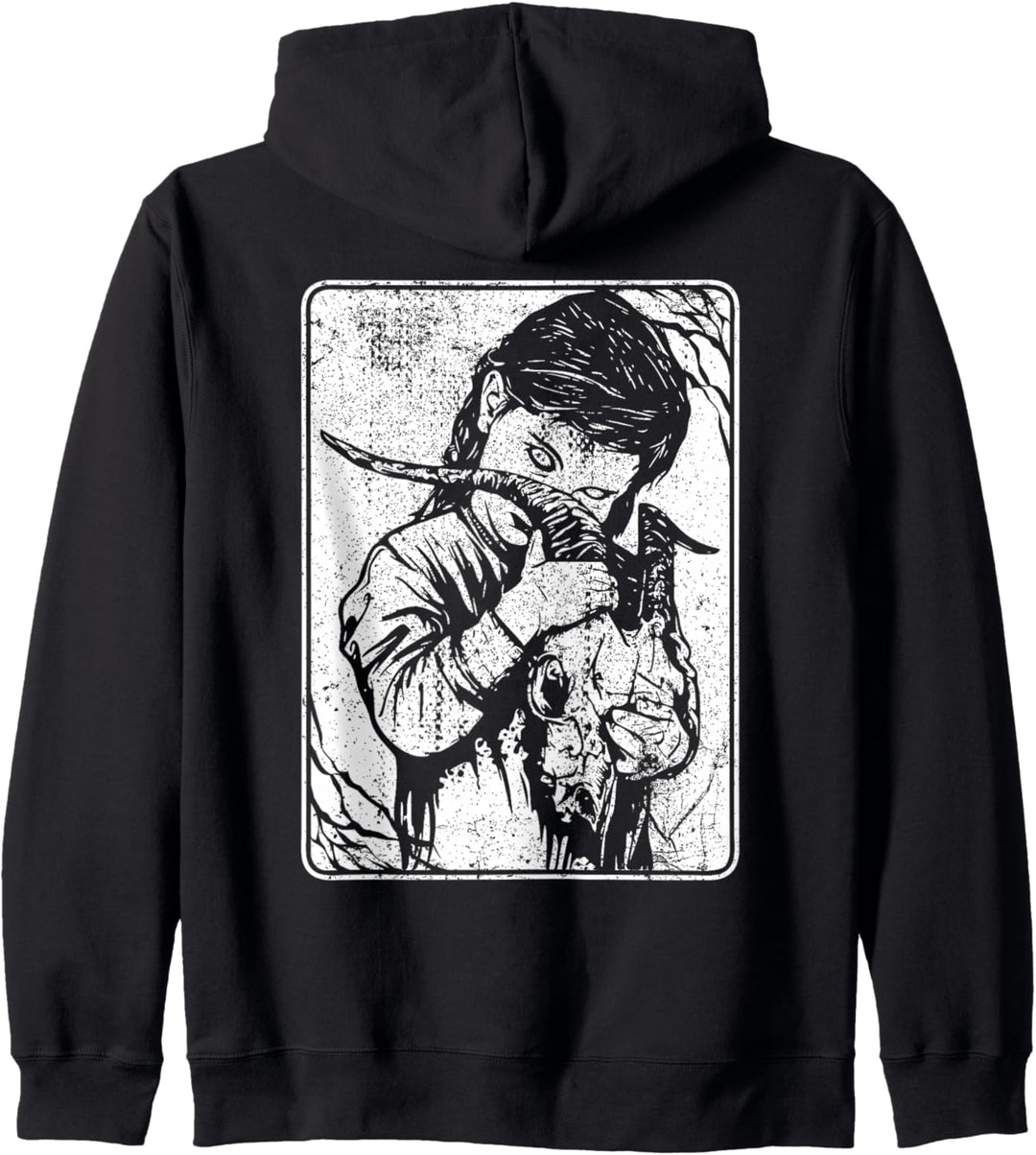 Backprint Satanic Okkult Dark Art Evil 666 Antichrist Goth Kapuzenjacke